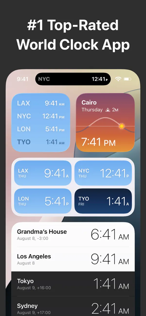 World Clock Time Zone Widgets screenshot 6