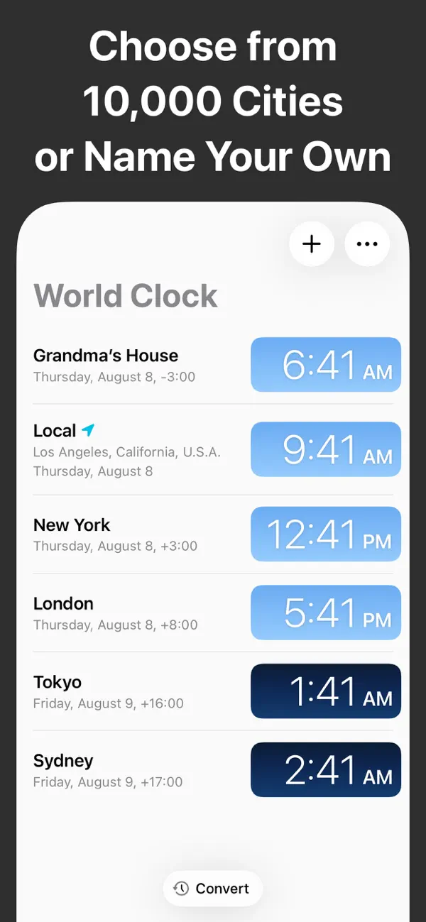 World Clock Time Zone Widgets screenshot 3