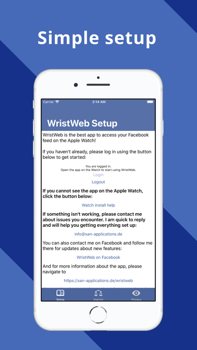 WristWeb for Facebook screenshot 1