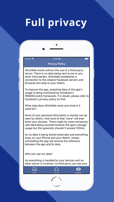 WristWeb for Facebook screenshot 2