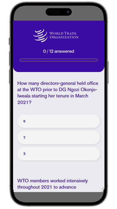WTO QUIZ screenshot 2