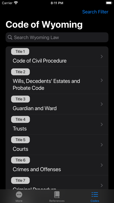 Wyoming Law Codes screenshot 5