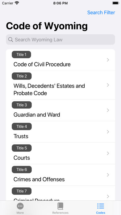 Wyoming Law Codes screenshot 6