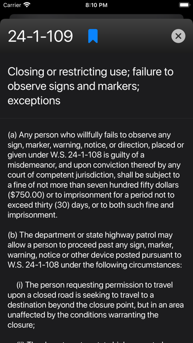 Wyoming Law Codes screenshot 2