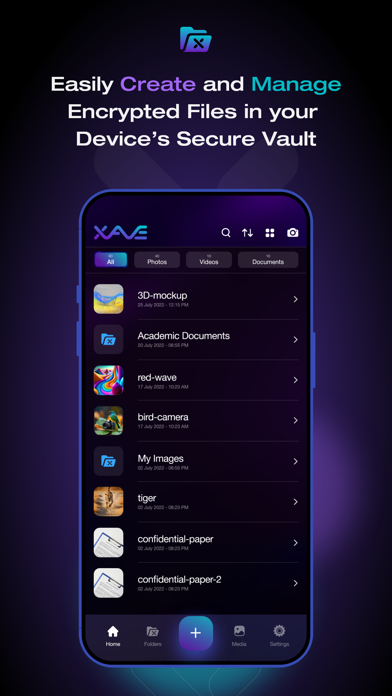 Xave: Encrypted Data Vault screenshot 1