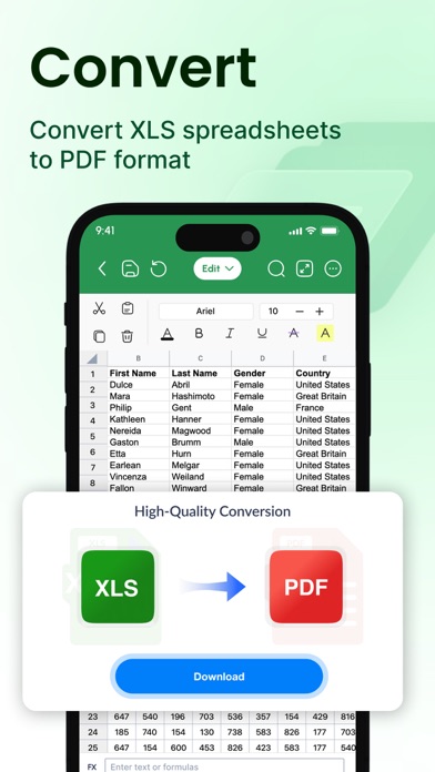 XLSX Sheets: Edit Spreadsheet screenshot 1