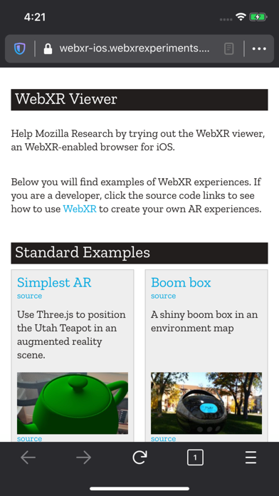 XR Browser screenshot 1