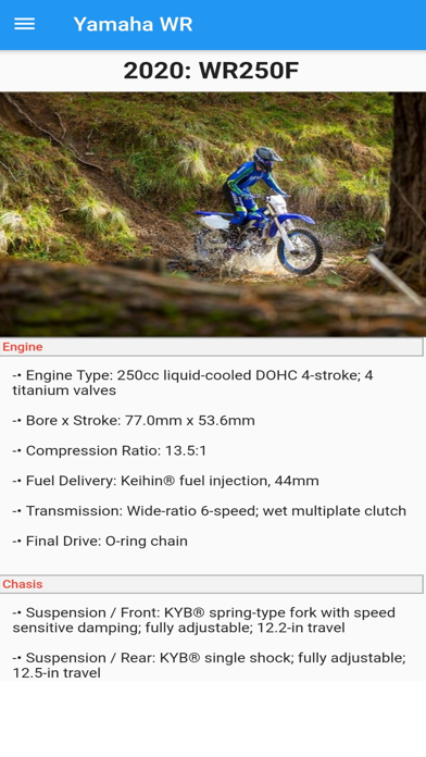 Yamaha WR Guide screenshot 3