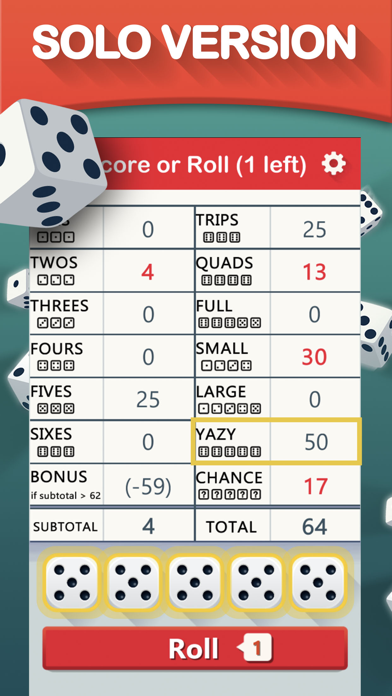 Yazy yatzy dice game screenshot 5