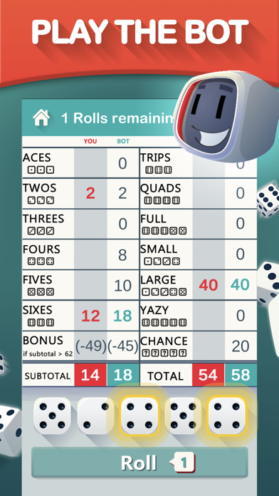 Yazy yatzy dice game screenshot 4