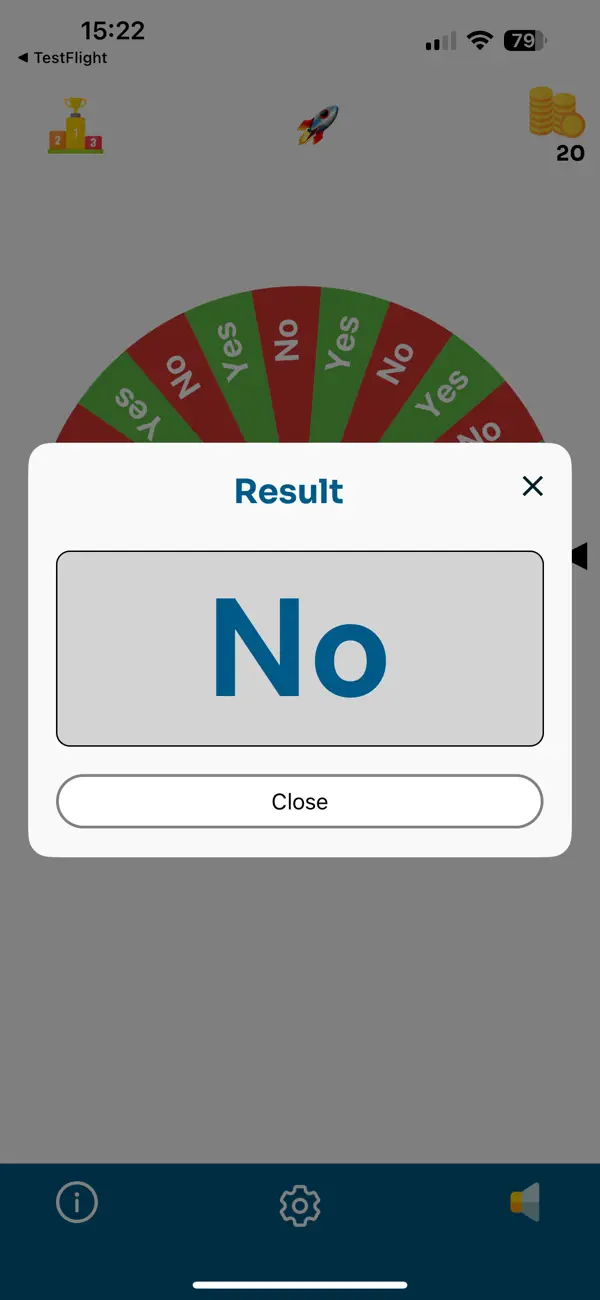 Yes or No Wheel Spinner screenshot 1