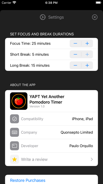 Yet Another Pomodoro Timer screenshot 3