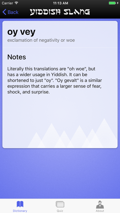 Yiddish Slang Dictionary and Quiz screenshot 3