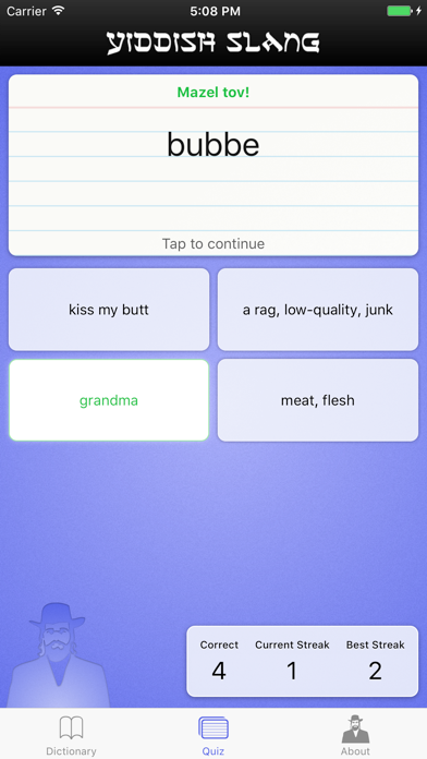 Yiddish Slang Dictionary and Quiz screenshot 4