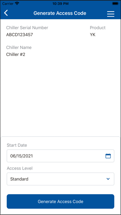 YORK Chiller Access Manager screenshot 2