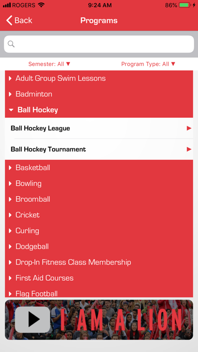 York U Rec screenshot 2