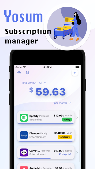 Yosum: Subscription Manager screenshot 4