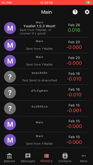YWallet screenshot 2