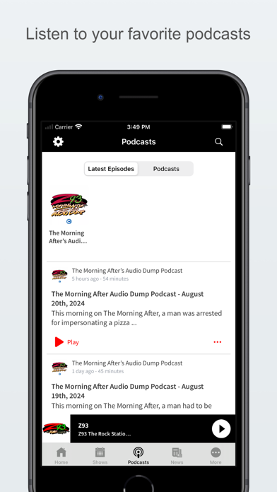 Z93 The Rock Station screenshot 2