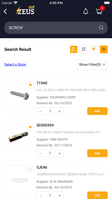 Zeus Ordering screenshot 2