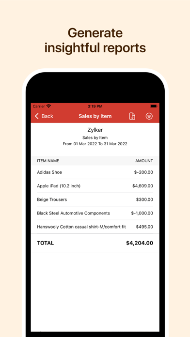 Zoho Inventory Management App screenshot 1