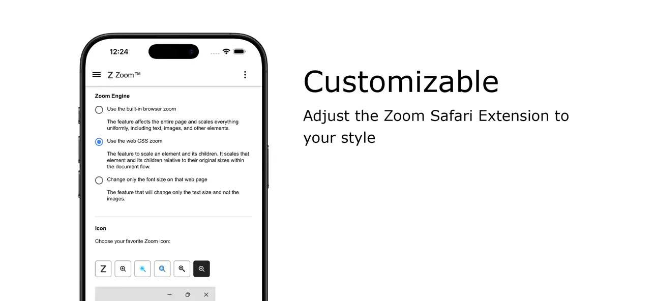 Zoom for Safari screenshot 1